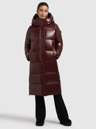  - Image from Khujo | Mantel RACHEL2 SHINY MAHAGONI RED